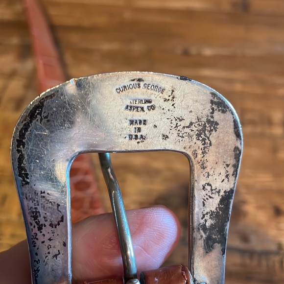 Curious George Vintage Sterling Silver and Alligator Belt Size 40. - Picture 3 of 6